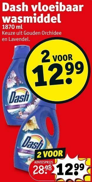 Kruidvat Dash vloeibaar wasmiddel aanbieding