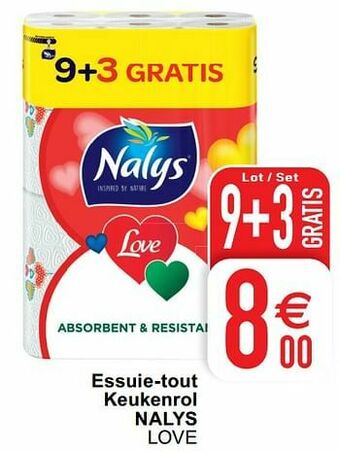 Cora Essuie-tout keukenrol nalys love aanbieding