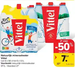 Carrefour Natuurlijk mineraalwater Vittel aanbieding