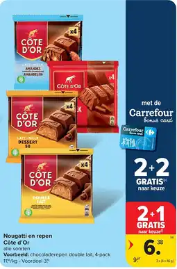 Carrefour Nougatti en repen Côte d’Or aanbieding