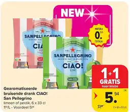 Carrefour Gearomatiseerde bruisende drank CIAO! San Pellegrino aanbieding
