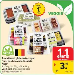 Carrefour Assortiment glutenvrije vegan fruit- en chocoladedesserts Nats aanbieding