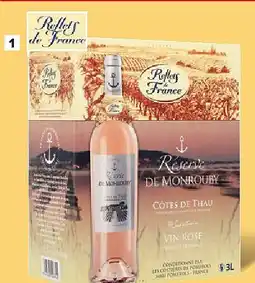 Carrefour Frankrijk Languedoc Côtes de Thau Réserve de Monrouby Bag-in-box Refl ets de France aanbieding