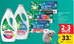 Carrefour Vloeibaar wasmiddel en pods Ariel aanbieding
