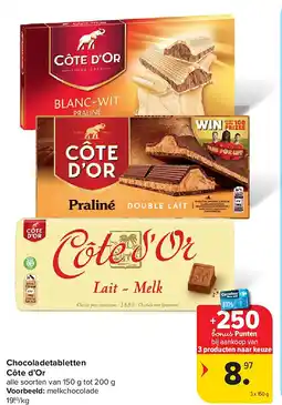 Carrefour Chocoladetabletten Côte d’Or aanbieding