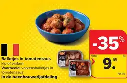 Carrefour Balletjes in tomatensaus aanbieding