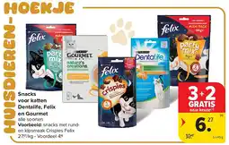 Carrefour Snacks voor katten Dentalife, Felix en Gourmet aanbieding