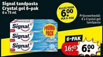 Kruidvat Crystal gel tandpasta aanbieding