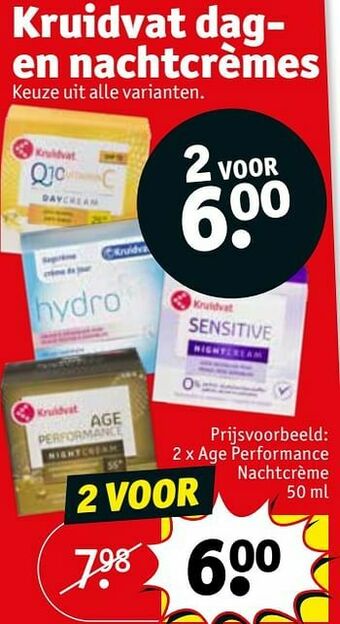 Kruidvat Age performance nachtcrème aanbieding