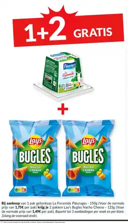 Intermarché La Pyramide Paturages + Lay's Bugles Nacho cheese aanbieding