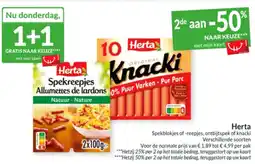 Intermarché Herta Spekblokjes of -reepjes, ontbijtspek of knacki aanbieding