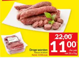 Intermarché Droge worsten Natuur of pikant aanbieding