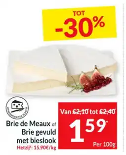 Intermarché Brie de Meaux of Brie gevuld met bieslook aanbieding