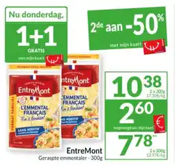Intermarché EntreMont Geraspte emmentaler aanbieding