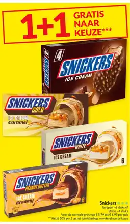 Intermarché Snickers Ijsrepen of sticks aanbieding