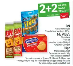 Intermarché BN Gevulde koekjes , McVitie's Digestives of Flipz Melkchocolade of Gezouten karamel aanbieding