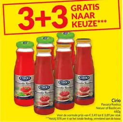 Intermarché Cirio Passata Rustica Natuur of Basilicum aanbieding