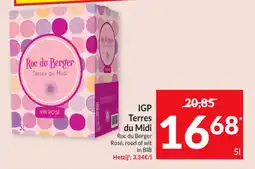 Intermarché IGP Terres du Midi Roc du Berger Rosé, rood of wit aanbieding