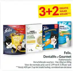 Intermarché Felix, Dentalife of Gourmet Kattensnacks aanbieding
