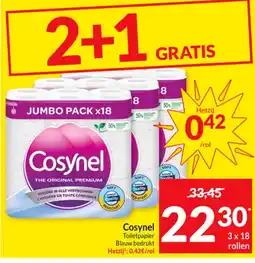 Intermarché Cosynel Toiletpapier Blauw bedrukt aanbieding