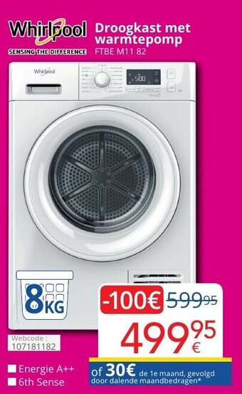 Eldi Whirlpool Droogkast met warmtepomp aanbieding