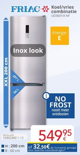 Eldi Friac Koel/vries combinatie aanbieding