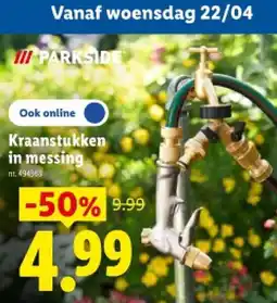 Lidl Kraanstukken in messing aanbieding