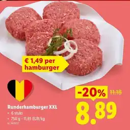 Lidl Runderhamburger XXL aanbieding