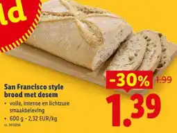 Lidl San Francisco style brood met desem aanbieding
