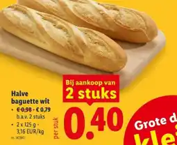 Lidl Halve baguette wit aanbieding