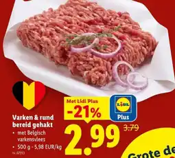 Lidl Varken & rund bereid gehakt aanbieding