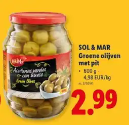 Lidl Groene olijven met pit aanbieding