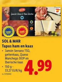 Lidl Tapas ham en kaas aanbieding
