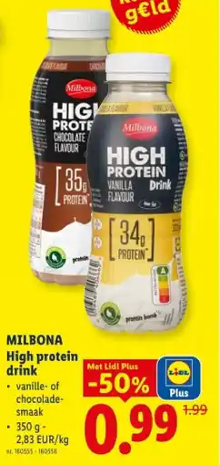 Lidl High protein drink aanbieding