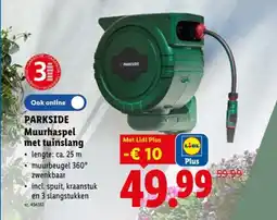 Lidl Muurhaspel met tuinslang aanbieding