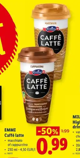 Lidl Caffé latte aanbieding