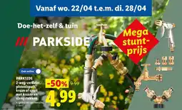 Lidl 2-weg-verdeler, pistoolspuit, kraan of spuit met kraan-en slangstukken aanbieding