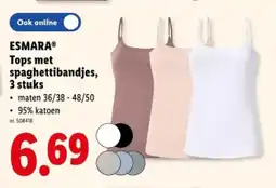 Lidl Tops met spaghettibandjes, 3 stuks aanbieding