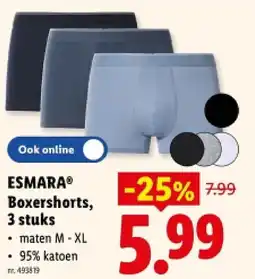 Lidl Boxershorts, 3 stuks aanbieding
