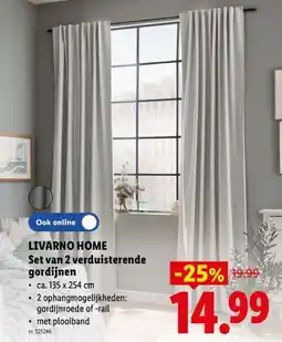 Lidl Set van 2 verduisterende gordijnen aanbieding