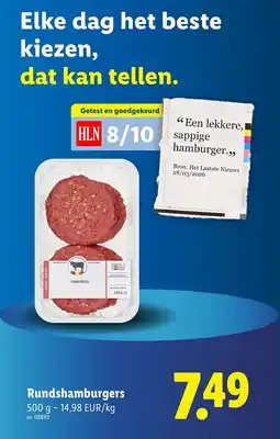 Lidl Rundshamburgers aanbieding