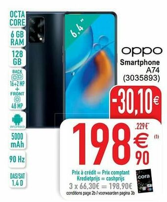 Oppo smartphone a74