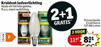 Kruidvat Led classic e27 806 lumen aanbieding