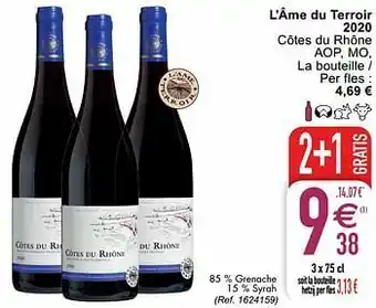 Cora L’âme du terroir 2020 côtes du rhône aop mo aanbieding