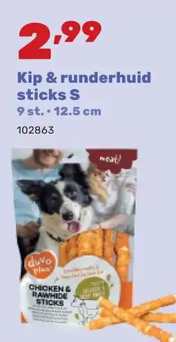 Happyland Kip & runderhuid sticks S aanbieding
