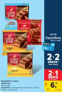 Carrefour Market Côte d'Or Nougatti en repen aanbieding
