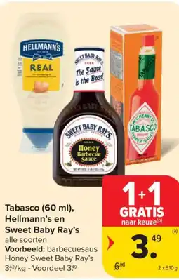 Carrefour Market Tabasco , Hellmann's en Sweet Baby Ray's aanbieding