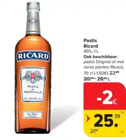 Carrefour Market Pastis Ricard 45% aanbieding