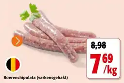 Colruyt Boerenchipolata varkensgehakt aanbieding