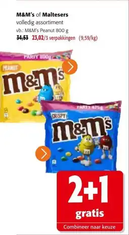 Colruyt M&M's of Maltesers aanbieding